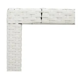 vidaXL Gartentisch mit Glasplatte Weiß 150x90x75 cm Poly Rattan
