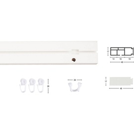 GARESA Gardinenschiene »Kunststoffschiene CREDO«, 1 läufig-läufig, Wunschmaßlänge, Deckenmontage, mit Kunststoffverbinder verlängerbar, weiß