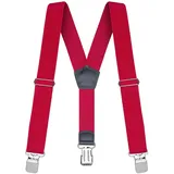 Buyless Fashion Heavy Duty strukturierte Hosenträger für Männer - 48 "verstellbare Träger 1 1/2" - Y-Form - 5117-Red - Einheitsgröße