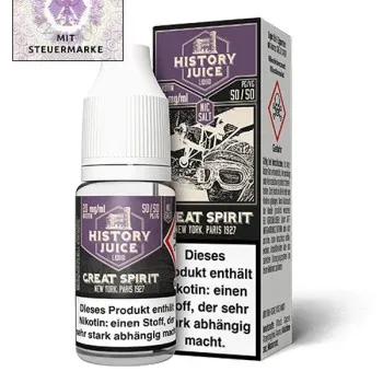 Great Spirit NicSalt Liquid by History Juice 10ml / 20mg