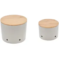 MAGU Knoblauchtopf & Zwiebeltopf CERA-Design Silver hellgrau