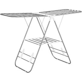 Homcom Wäscheständer 1,48 m Silber/Weiß
