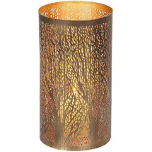 Ambiente Haus Kerzenlaterne Laterne Walddesign - (H) 28 cm (1 St) goldfarben|schwarz