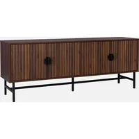Sweeek - TV-Möbel mit geriffeltem Holzdekor 160 cm Dunkles