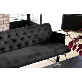 KAWOLA Sitzbank CHARME Velvet Schwarz 166 x 85 x 68 cm