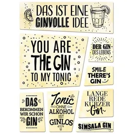 trendaffe Alkohol Kühlschrankmagnete 8er Set mit Sprüchen über Gin Tonic Party Cocktail
