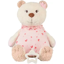 Sterntaler Spieluhr L Bär Betty, Kinder- und Babyspielzeug, kuschliger Flausch und bedrucktes Jersey, herausnehmbares Spielwerk, Sternengriff, Melodie: Brahm’s Wiegelied, 29×25×9,5 cm, cremeweiß