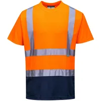 PORTWEST Zweifarbiges Warnschutz T-Shirt, S378, : S - orange/marine