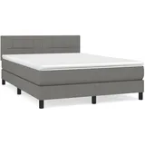 vidaXL Boxspringbett mit Matratze Dunkelgrau 140x200 cm Stoff1398674