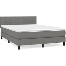 vidaXL Boxspringbett mit Matratze Dunkelgrau 140x200 cm Stoff1398674