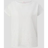 s.Oliver T-Shirt mit Lochstickerei, Offwhite, 34