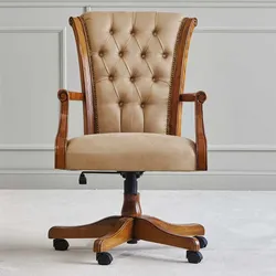 Klassischer Schreibtischdrehstuhl aus Kunstleder italienischem Design