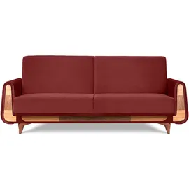 konsimo® Schlafcouch 3-Sitzer Braun/Grün