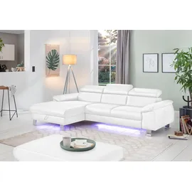 Cotta Eckcouch Kunstleder 2-Sitzer Weiß