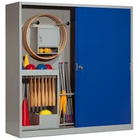 C+P Sportgeräteschrank mit Vollblech-Schiebetüren (Typ 5), HxBxT 195x190x60 cm,