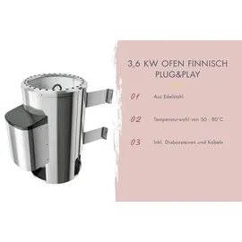 Karibu Quadro 3,6 kW Ofen + ext. Steuerung