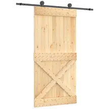 vidaXL Natürlich und Schwarz rechts 100 x 210 cm braun