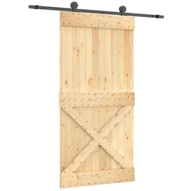 vidaXL Natürlich und Schwarz rechts 100 x 210 cm braun