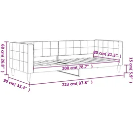 vidaXL Tagesbett Schwarz 80x200 cm Samt1846340