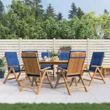 vidaXL Gartenstühle mit Kissen 6 Stk. Massivholz Teak