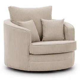 s-style möbel S-Style Drehsessel Love Seat XXL 360 Grad drehbar aus Beige - Maße cm, B: 107 H: 94