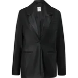 QS Blazer in Leder-Optik - schwarz - 36