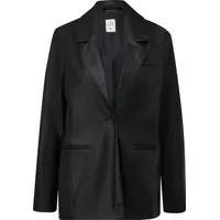 QS Indoor-Blazer in Leder-Optik | schwarz - 36