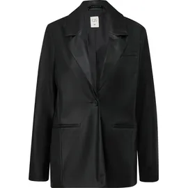 QS Indoor-Blazer in Leder-Optik | schwarz - 36