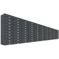 AL Briefkastensysteme 100e Premium Briefkasten Anthrazit inkl. Zeitungsfach