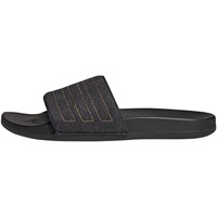 adidas Unisex Adilette Comfort Slide Sandal, Core Black Preloved Yellow Core Black, 37 EU