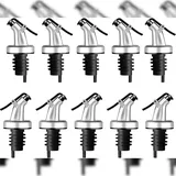 layba Ausgießer für Flaschen Silber Matt mit Verschlusskappe aus Kunststoff in 10er Set