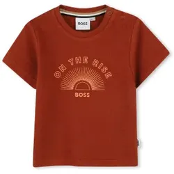 BOSS für Jungen. J52111 Kurzarm-T-Shirt (18meses= 81cm), Braun, Lässig, Baumwolle, Kinderbekleidung