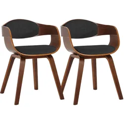 CLP 2er Set Stühle Kingston Stoff walnuss/dunkelgrau/walnuss