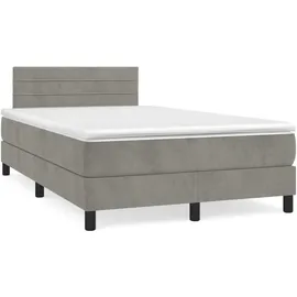 vidaXL Boxspringbett 120 x 200 cm Hellgrau