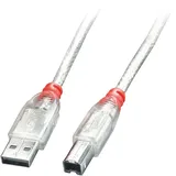 Lindy USB 2.0 USB-A Stecker, USB-B Stecker 2.00 m Transparent