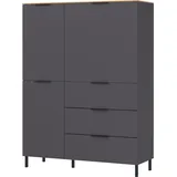 Germania Highboard 109 x 146 x 40 cm Grau/Braun