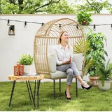 Sessel Wohnzimmersessel Sitzen Rattan 95 X 80 X 155 Cm Okmyhome