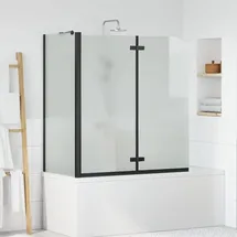 vidaXL Bad-Duschschirm Schwarz 120 x 68 x 130 cm