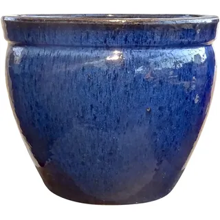 TucanoHamburg Blumentopf, Modell Bamboo hoch in blau 20x19cm, frostfest