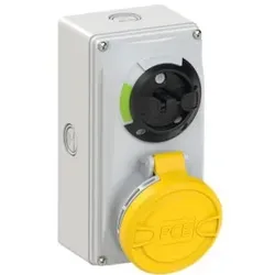 PCE 6123-4k CEE-Steckdose abschaltbar kompakt 32A 3p 4h IP44/IP54 Knock Out 61234k