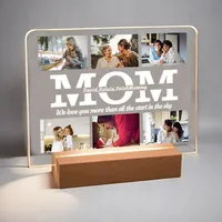 WERWAES Personalisierte Geschenke Mama- Foto mutter Geschenk Geburtstag - Hochauflösender UV-Druck MAMA Glas aus Acrylglas Foto Bild
