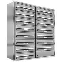 AL Briefkastensysteme 15er Premium Edelstahl Unterputz Briefkastenanlage Silber