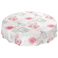 ANRO Tischdecke Wachstuchtischdecke Wachstuch Wachstischdecke pflegeleicht abwaschbar Rosen Landhaus