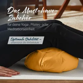 #DoYourYoga Yoga-Kissen »Ganesh« mit Bio-Buchweizenschalen | Halbmond 45 x 30 x 14 cm | indischgelb