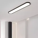 Goeco LED Rechteckig Lang Deckenlampe Drei Farbtemperaturen Deckenleuchte 3000K/4000K/6000K Moderne Deckenbeleuchtung Panel Deckenlampe Küche Esszimmer Flur Schlafzimmerlampe (Schwarz Warmes Licht,80cm)