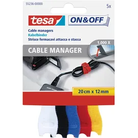 Tesa On & Off Kabelbinder schwarz, 20cm x B) 200mm x 12mm