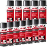 Alfa Lackspray 400 ml für Innen und Außen - Sprühlack zum Lackieren und Dekorieren, hohe Deckkraft Farbspray, Sprühdose, Made in Germany (12, RAL 9005 Tiefschwarz Hochglanz)