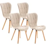 CLP Esszimmerstuhl Elda Stoff creme 4er Set
