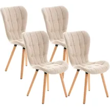 CLP Esszimmerstuhl Elda Stoff creme 4er Set