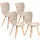 CLP Esszimmerstuhl Elda Stoff creme 4er Set